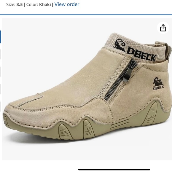 Dbeck Men's Casual Slip-On Bootie High Top Genuine Leather Zipper Boots Fashion - Picture 2 of 12